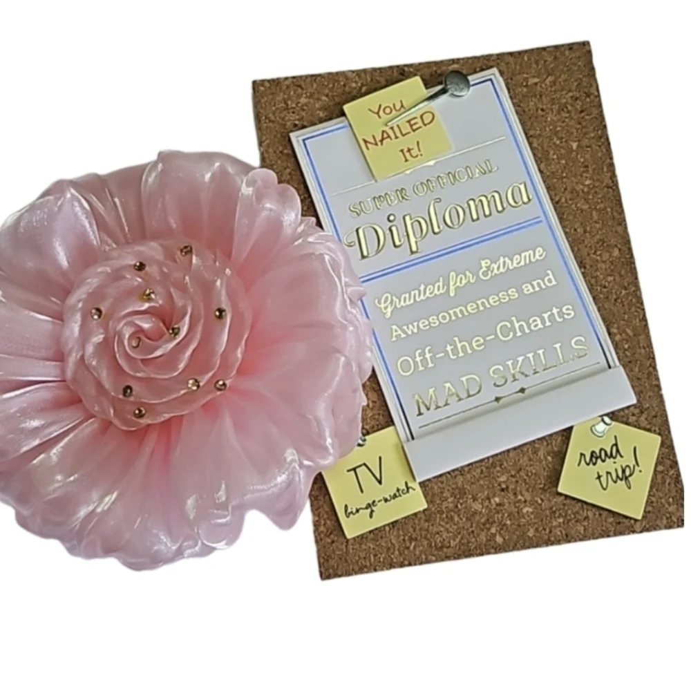 Hand Crafted Prom Corsage Flower with Graduation Card